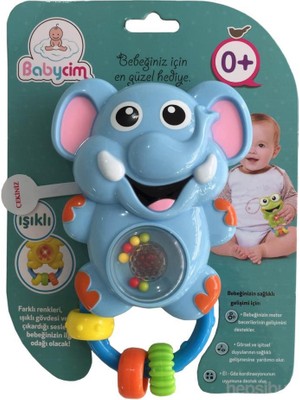 Birlik Oyuncak Babycim Pilli Işıklı Müzikli Ses Efektli Fil Çıngırak