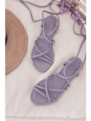 I Love Shoes Devinsa Mat Deri  Sandalet Lila