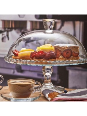 Romans Kek - Pasta Sunum Fanusu Patisserie Ayaklı- Cam (32 Cm)