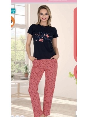 Berrak Berland 3355 Bayan Kısa Kol Pijama Takım Siyah - L