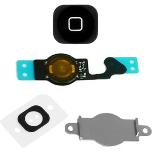 Nokta Teknik Apple iPhone 5 Home Tuş Orta Tuş Film Flex Buton Set - Siyah