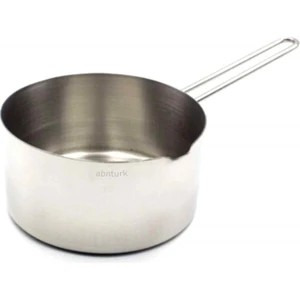 Abn Türk 16 cm Paslanmaz Çelik Sütlük 18/10 Ultra Lüks Inox Derin Sos Tavası Metal Saplı Çok Amaçlı Kaçerola