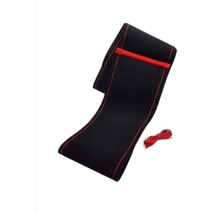 Gürler Oto Kılıf ve Aksesuar Fiat Fiorino 2015-2021 Kırmızı Yüzüklü Alkantra Direksiyon Kılıfı