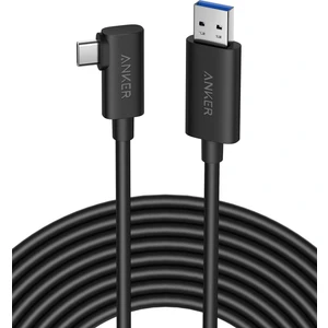 712 USB-A to USB-C 5 Metre Fiber Optik Şarj/Data Kablosu - Oculus Quest 2 ve 10 Gbps Destekli - Siyah - Y2111 (Anker Türkiye Garantili)