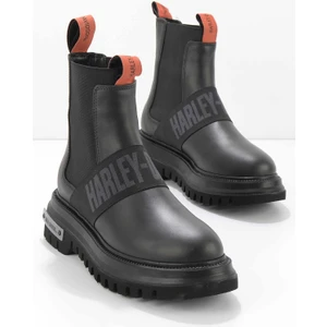 Harley Davidson Black Leather Kadın Bot & Bootie HD0777056303