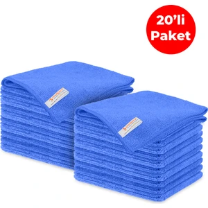 Mikrofiber Genel Temizlik Bezi Mavi 40X40 Cm. - 20 Adet