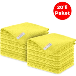 Mikrofiber Genel Temizlik Bezi Sarı 40X40 Cm. - 20 Adet
