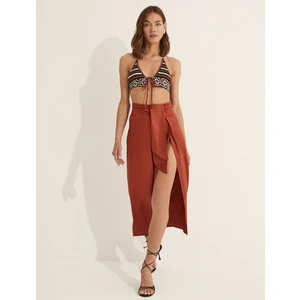 Melis Ağazat X Koton - Yırtmaçlı Kuşaklı Midi Boy Etek