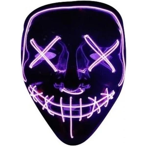 Cadılar Bayramı Light Up Maske Cadılar Bayramı Festivali Parti Için Korkunç Maske (Mor)