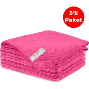 Mikrofiber Genel Temizlik Bezi Pembe 40 x 40 cm 5'li
