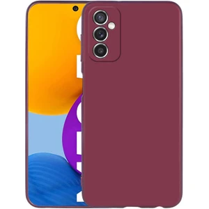 Galaxy M52 Kılıf Silikon Yumuşak Dokulu Premium- Mürdüm