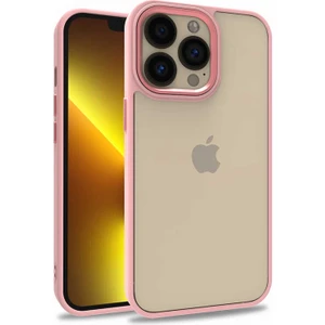 Apple iPhone 13 Pro Kılıf Arkası Şeffaf Kenar Korumalı Silikon Dora- Rose Gold