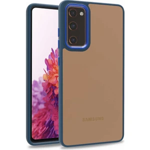 Samsung S20 Fe Kılıf Arkası Şeffaf Kenar Korumalı Silikon Dora- Mavi