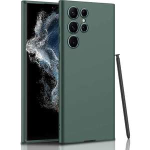 Galaxy S22 Ultra Kılıf Sert Kıpta Kapak - Koyu Yeşil