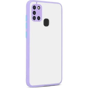 Galaxy A21S Kılıf Mat Buzlu Kamera Korumalı Silikon - Lila