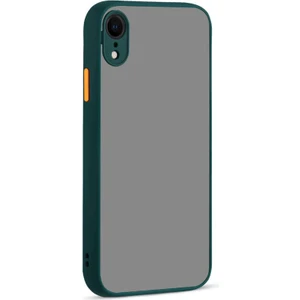 Apple iPhone Xr 6.1 Kılıf Mat Buzlu Kamera Korumalı Silikon - Koyu Yeşil