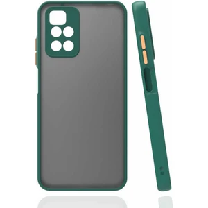 Xiaomi Redmi 10 Kılıf Mat Buzlu Kamera Korumalı Silikon - Koyu Yeşil