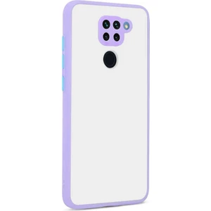 Xiaomi Redmi Note 9 Kılıf Mat Buzlu Kamera Korumalı Silikon - Lila