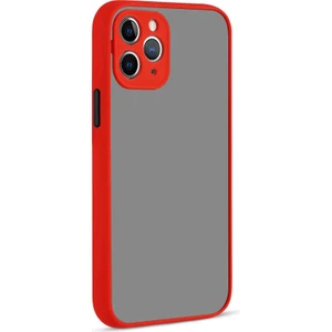 Apple iPhone 11 Pro Kılıf Mat Buzlu Kamera Korumalı Silikon - Kırmızı