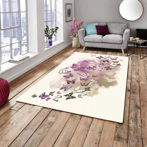 Home Kelebek Model Ipek Kadife Halı Örtüsü