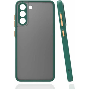 Galaxy S21 Fe Kılıf Mat Buzlu Kamera Korumalı Silikon - Koyu Yeşil