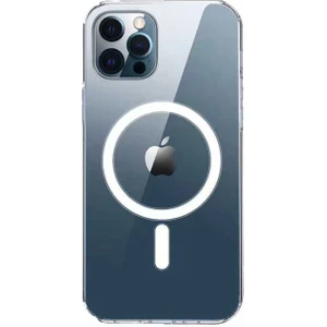 Case 4U iPhone 14 Pro Max Kılıf Magsafe Wireless Kablosuz Şarj Destekli Şeffaf Darbe Emici Tacsafe Kapak