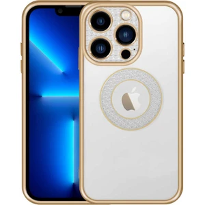 Case 4U Apple iPhone 12 Pro Kılıf Parlak Renk Kenar Kamera Korumalı Logo Gösteren Esta Kapak Altın