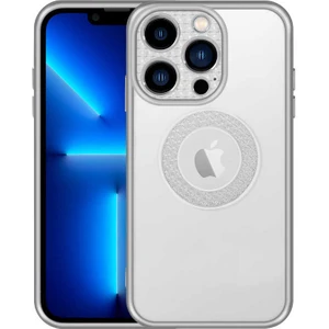 Case 4U Apple iPhone 12 Pro Kılıf Parlak Renk Kenar Kamera Korumalı Logo Gösteren Esta Kapak Gümüş