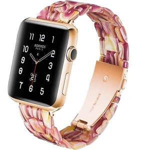 Apple Watch  38MM 40MM 41MM Seri 7/6/se/5/4/3 Uyumlu Reçine Hafif Şık Pimli Tasarım Kordon