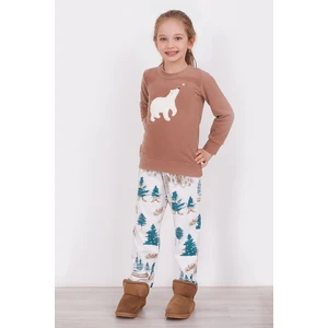 Polar Bear Camel Kız Çocuk Uzun Kol Pijama Takım