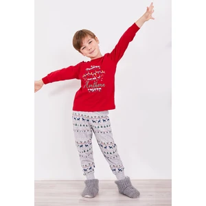 My Favorite Color Is Northern Nights Kırmızı Erkek Çocuk Uzun Kol Pijama Takım