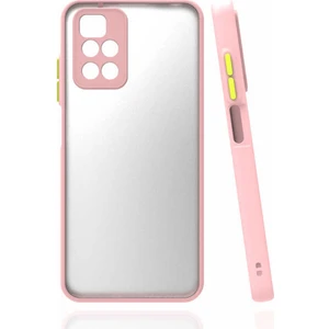 Xiaomi Redmi 10 Kılıf Mat Buzlu Kamera Korumalı Silikon - Pembe