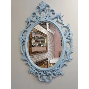 Ayna Denizi Vintage Taç Model Açık Mavi Renk Dekoratif Ayna