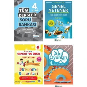 Tudem Yayınları 4. Sınıf Tüm Dersler Soru Bankası Bilsem Dikkat ve Zeka Seti