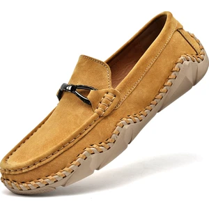 GK Fashion Erkek Deri Loafer'lar Sürüş Elbisesi Düz Rahat Mokasen Üzerinde Kayma(Yurt Dışından)