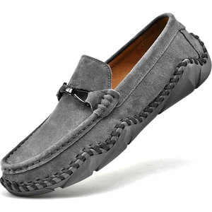 GK Fashion Erkek Deri Loafer'lar Sürüş Elbisesi Düz Rahat Mokasen Üzerinde Kayma