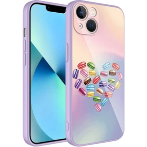 Apple iPhone 13 Uyumlu Kılıf Iç Yüzeyi Kadife Kamera Korumalı Parlak Renkli Desenli Kılıf