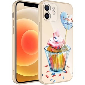 Apple iPhone 11 Uyumlu Kılıf Iç Yüzeyi Kadife Kamera Korumalı Parlak Renkli Desenli Kılıf