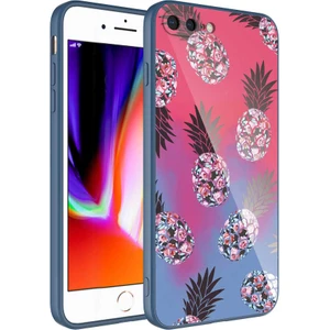 Apple iPhone 8 Plus Uyumlu Kılıf Iç Yüzeyi Kadife Kamera Korumalı Parlak Renkli Desenli Kılıf