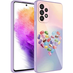 Samsung Galaxy A52 Uyumlu Kılıf Iç Yüzeyi Kadife Kamera Korumalı Parlak Renkli Desenli Kılıf