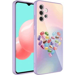 Samsung Galaxy A32 4g Uyumlu Kılıf Iç Yüzeyi Kadife Kamera Korumalı Parlak Renkli Desenli Kılıf