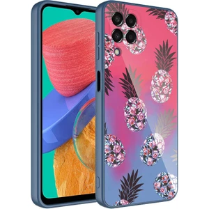 Samsung Galaxy M33 Uyumlu Kılıf Iç Yüzeyi Kadife Kamera Korumalı Parlak Renkli Desenli Kılıf