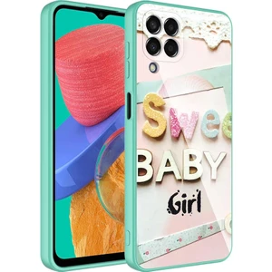 Samsung Galaxy M33 Uyumlu Kılıf Iç Yüzeyi Kadife Kamera Korumalı Parlak Renkli Desenli Kılıf