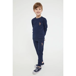 U.S. Polo Assn. Lisanslı Klasik Lacivert Erkek Çocuk Bisiklet Yaka Eşofman Takım