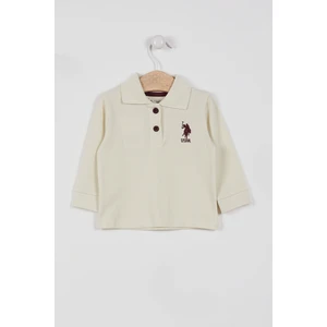 U.S. Polo Assn. U.s. Polo Assn Lisanslı Classic Ekru Bebek Uzun Kol Yakalı Sweatshirt