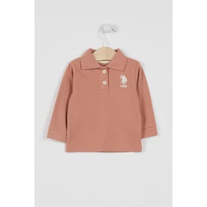 U.S. Polo Assn. U.s. Polo Assn Lisanslı Classic Açık Kahve Bebek Uzun Kol Yakalı Sweatshirt