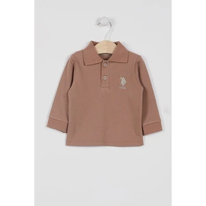 U.S. Polo Assn. U.s. Polo Assn Lisanslı Classic Açık Kahve Erkek Bebek Uzun Kol Yakalı Sweatshirt