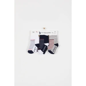 U.S. Polo Assn. Lisanslı Striped Lacivert Erkek Bebek Çorap