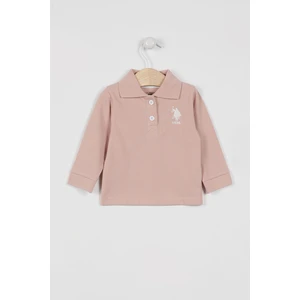 U.S. Polo Assn. U.s. Polo Assn Lisanslı Classic Pudra Bebek Uzun Kol Yakalı Sweatshirt