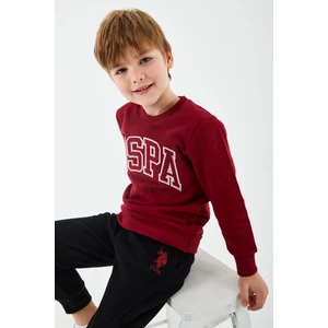 U.S. Polo Assn. Lisanslı Bordo Erkek Çocuk Eşofman Takım
